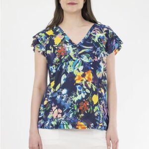 Zac And Rachel Floral Textured Rib Knit top/blouse size 3X NWT.